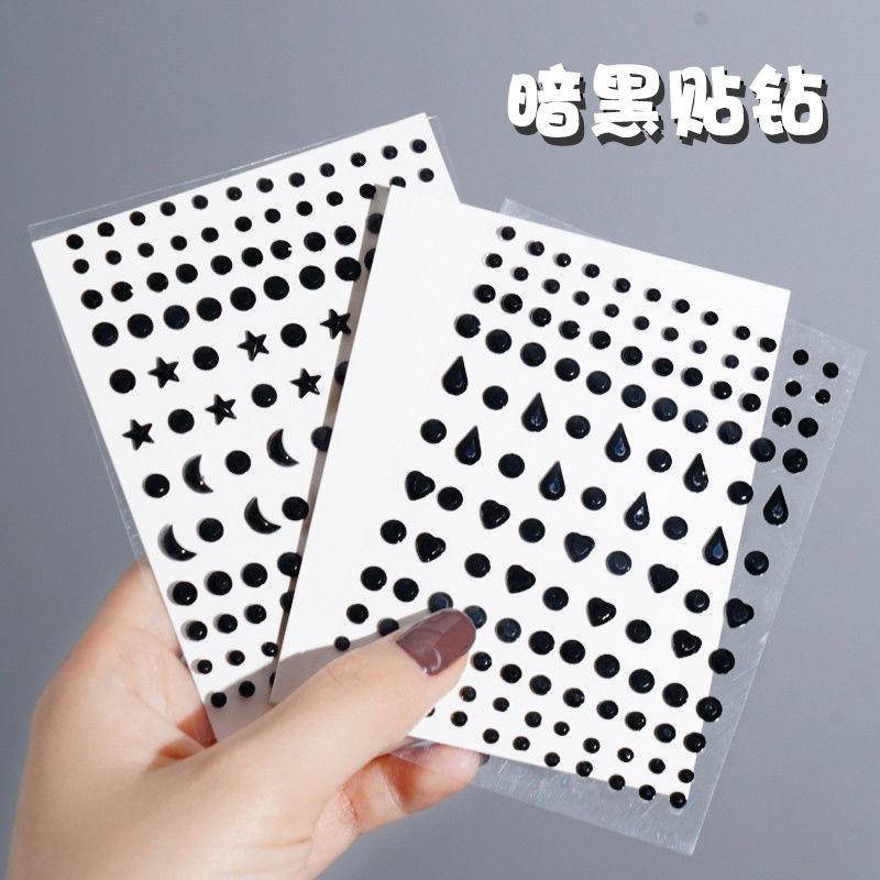 Black Diamond Sticker Halloween COS Makeup Diamond Sticker Face and Eye Dark Water Diamond Black