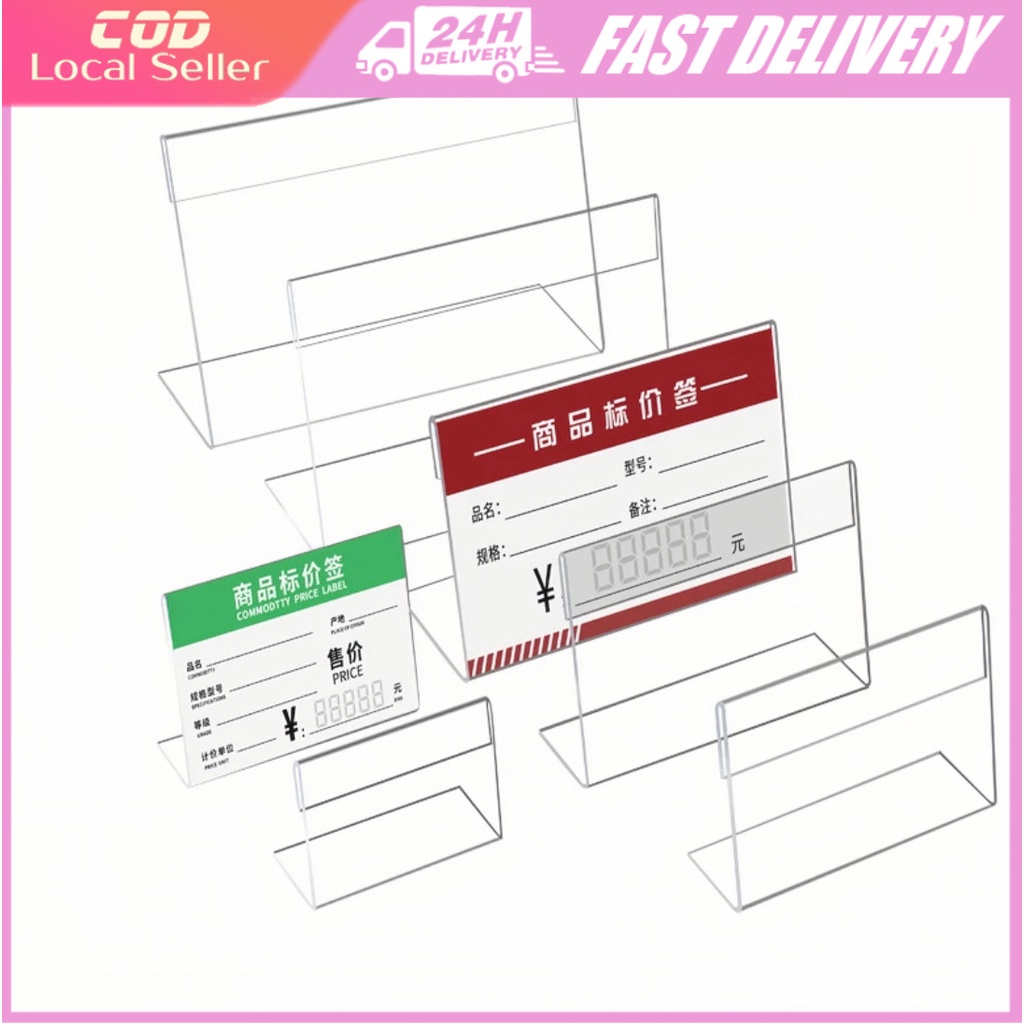 Price Name Card stand holder Acrylic Sign Display Price Tag Stand L