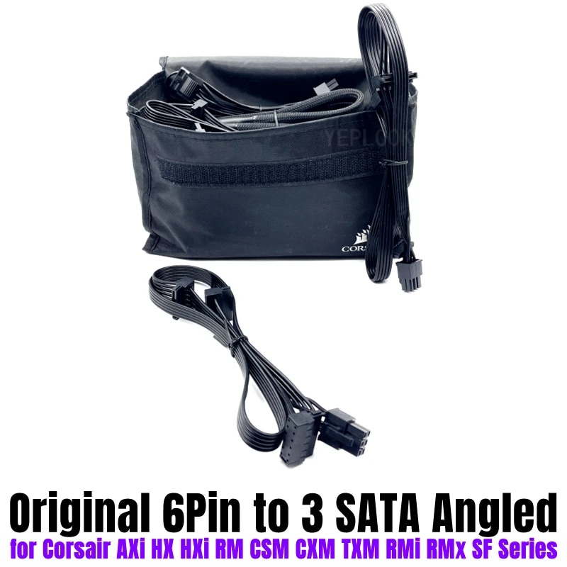 Original CORSAIR 3 SATA Right Angle HDD Hard Drive SSD Power Cable for RM650x RM750x RM850x