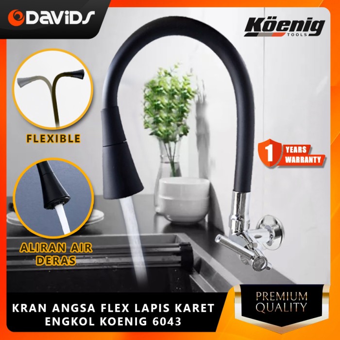 HITAM Flexible Goose Faucet Kitchen Sink Sink Faucet BLACK Konig TB