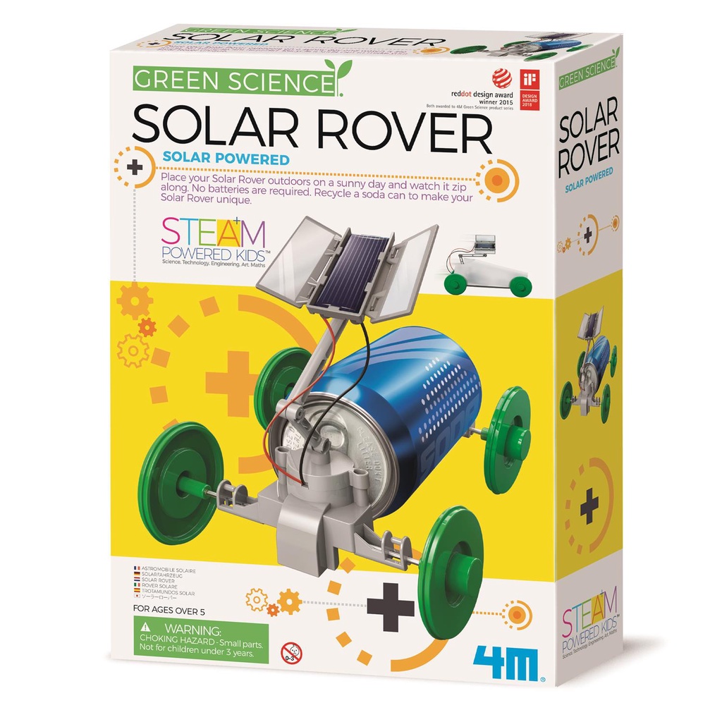 4M Kidz Labs-Green Science Solar Rover Toy Set To Change Soft Drink ...