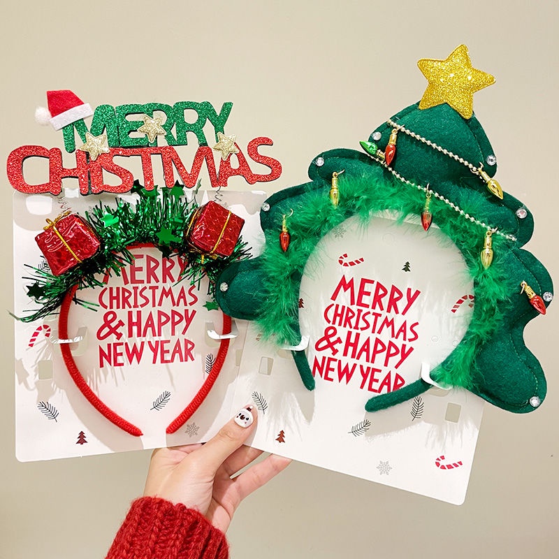 12-Piece Christmas Headbands Party Pack - Festive Hat Toppers & Hair Accessories For Kids, Women, Men