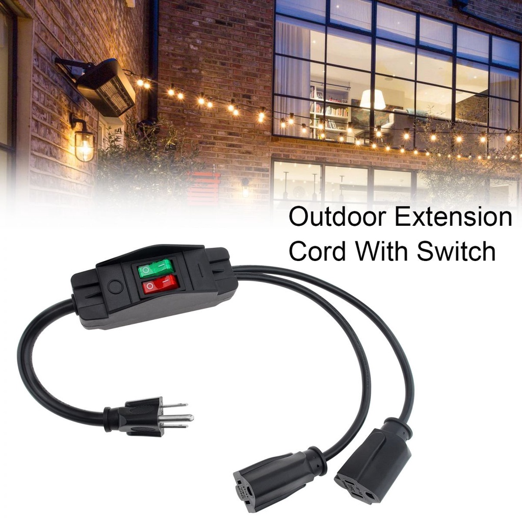 2 Way Extension Cord On/Off Switch 3 Prong Outdoor Extension Cord