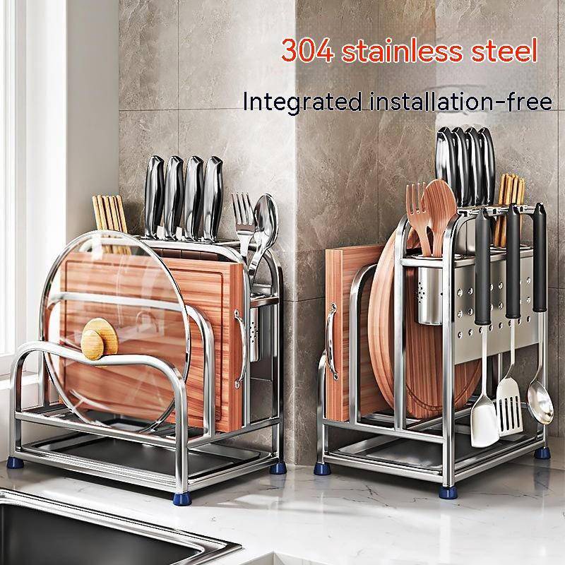 304 Stainless Steel Knife Holder Kitchen Multi-Function Knife Holder ...