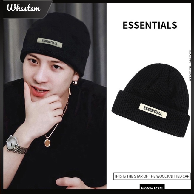 Whsstsm men fashion knitted hat winter warm embroidery large head