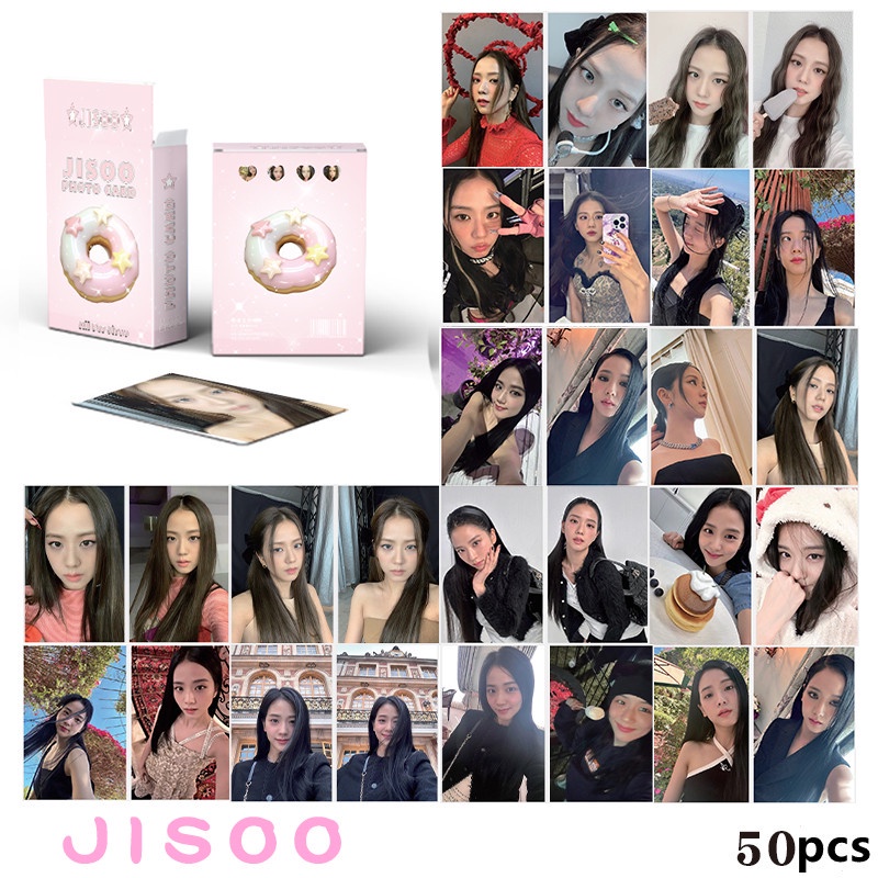 50-55pcs/box BP Laser Holographic Lomo Cards JISOO LISA ROSE JENNIE ...