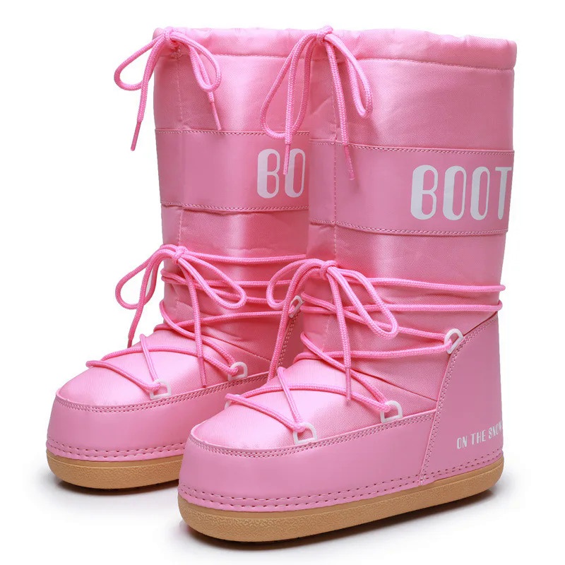 2023 Winter Snow Boots Women Brand Design Lace-up Platform Mid
