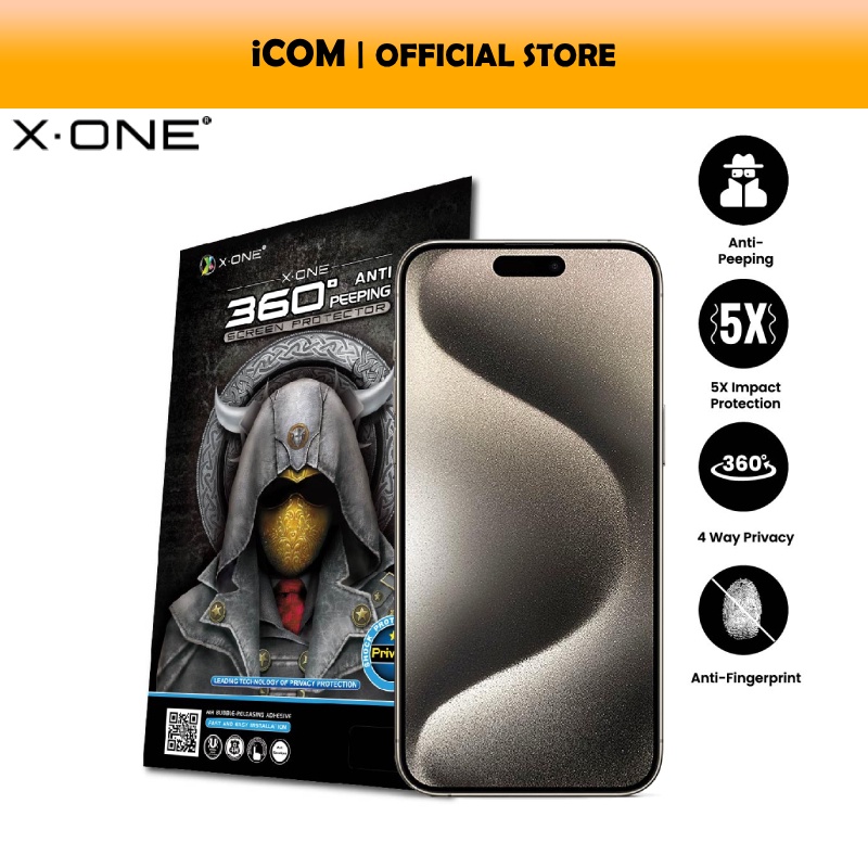 X.One Screen Protector for iPhone 15/14/13/12/11/X/Xs/Xr Pro Max Privacy Matte/Confidential