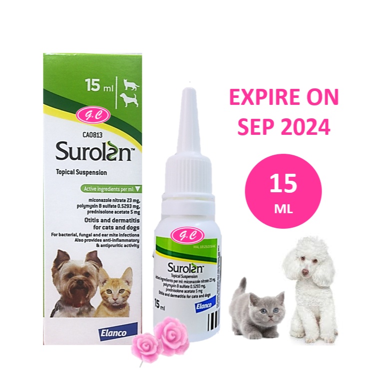 Ear Drop/Ear Cleaner For Dog & Cat 15 ML (Antibacterial/Antifungal/Ear