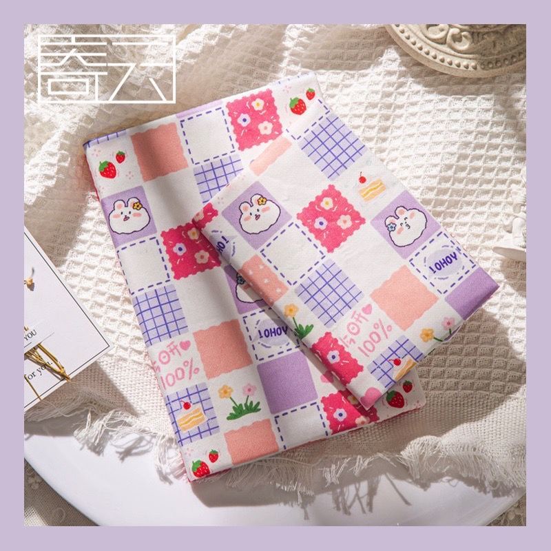 Cute Rabbit Fabric Book Cover A5 A6 Cake Pattern Handmade Book Cover ...