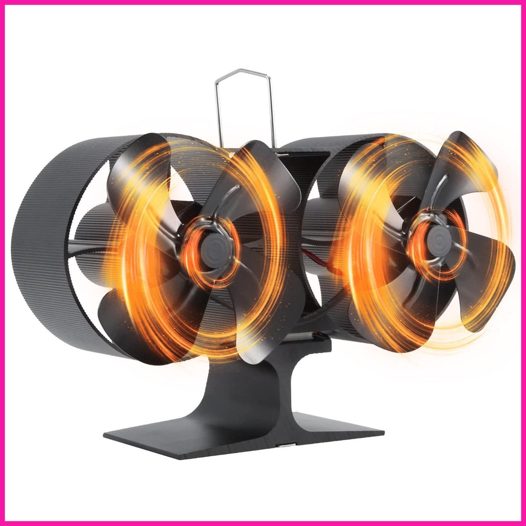 Stove Fan 8Blade Wood Burning Stove Fan Dual Motor Thermal Fan Eco