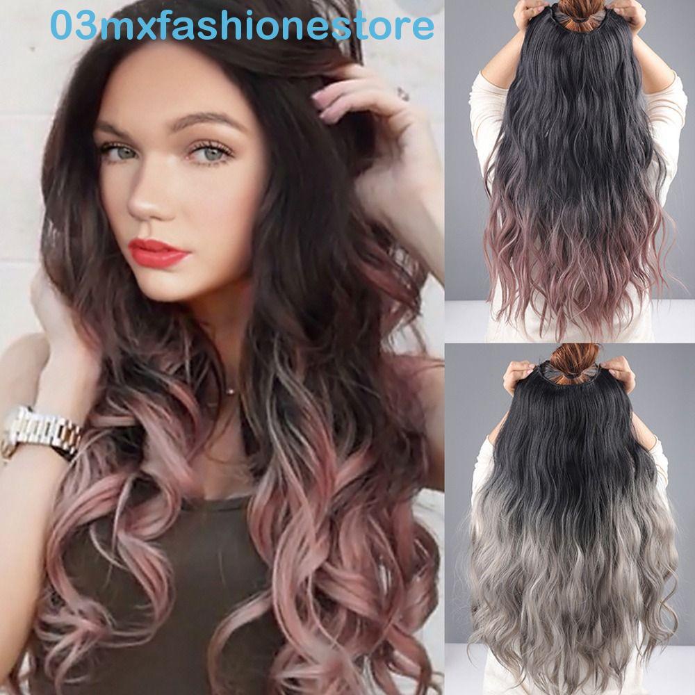 MXFASHIONE U-Shaped Half Wig, Natural Clip In Long Wavy Hair Extensions ...