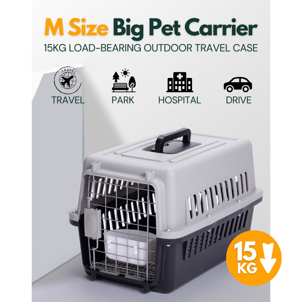 15kg Big Size Cat Carrier Dog Carrier Stylist Pet Transport Cage Kucing Sangkar Anjing Sangkar