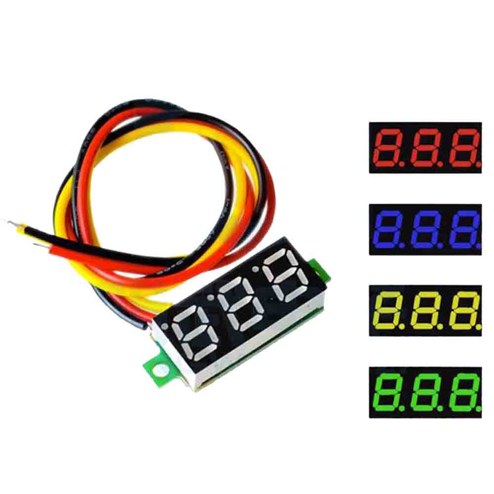 0.28 Inch 2.5V-40V Mini Digital Voltmeter Voltage Tester Meter RED/BLUE ...