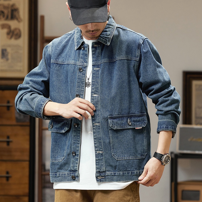 Mens plus clearance size denim jacket