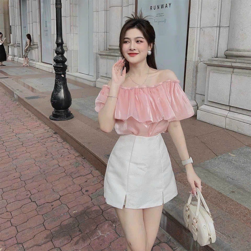 [NEW] Fake Skirt Thigh SET With Gentle Feminine Silk Chiffon Low ...