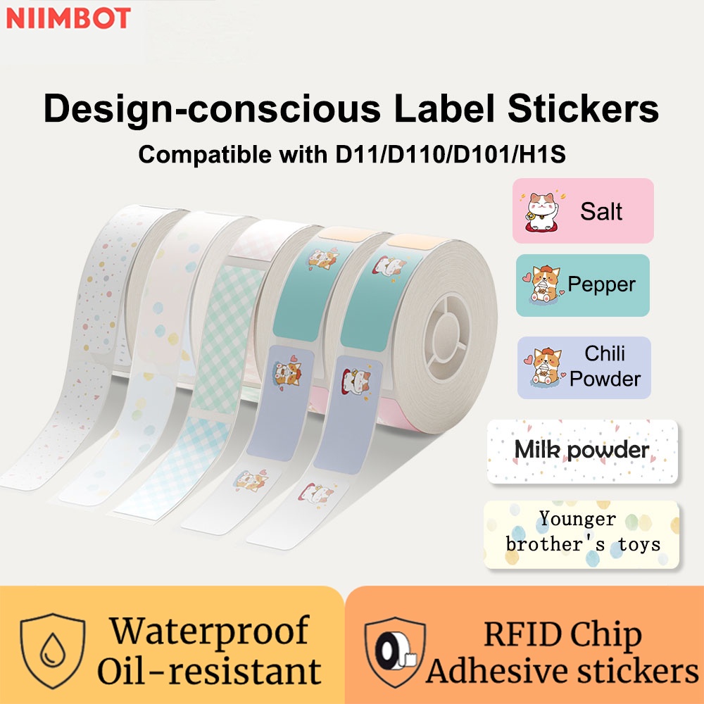 NIIMBOT D11/D110/D101/H1S Cute Cats and Dogs Anime Label Paper Self ...