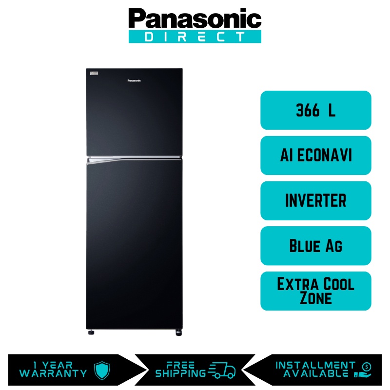 Panasonic NR-TL381 395L Inverter Energy Saving 2-Door Top Freezer ...
