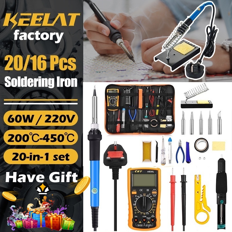 Soldering iron deals kit with multimeter