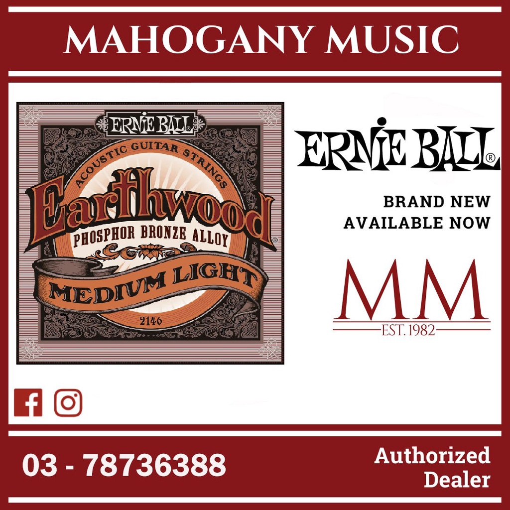 Ernie Ball P02146 Earthwood Phosophor Bronze Acoustic Guitar Strings