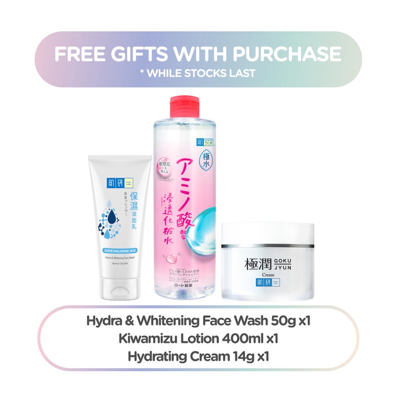Hada Labo Face Wash (50g) + Hydrating Cream (14g) + Kiwamizu Lotion