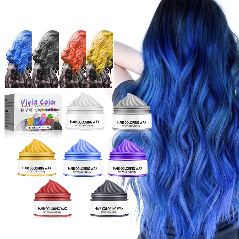 Hair Color Wax Dye Molding Paste Seven Colors Temporary Hair