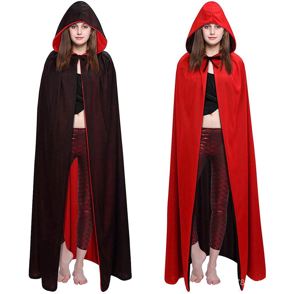 Halloween Vampire Hooded Cloak Party Scene Witch Prince Stand Collar ...