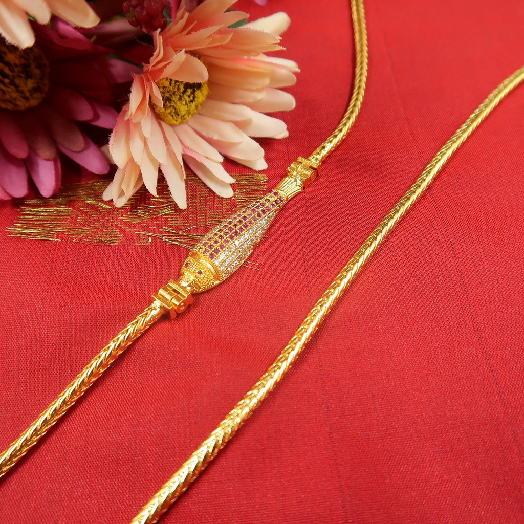 Gold Plated Moggupu Thali Chain Fish Design | Indian Mop Chain | Shopee ...