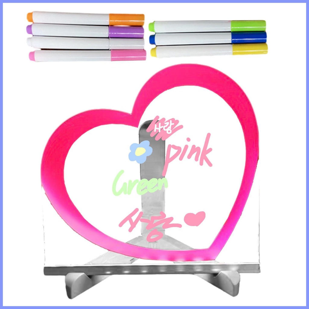 Clear Acrylic Dry Erase Board Heart Design Acrylic Dry Erase Board with