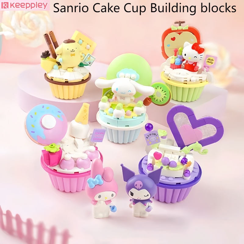 Keeppley Sanrio Cake Building Blocks Kuromi Model Hello Kitty Assembled ...