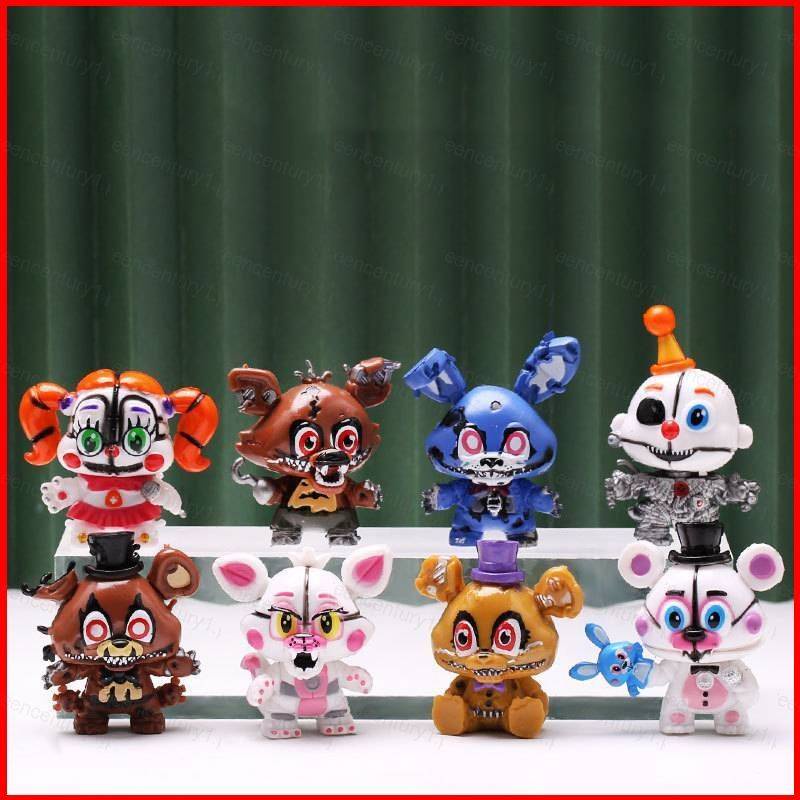 YS 8pcs FNAF Sister Location Action Figure Q Version Ballora Circus