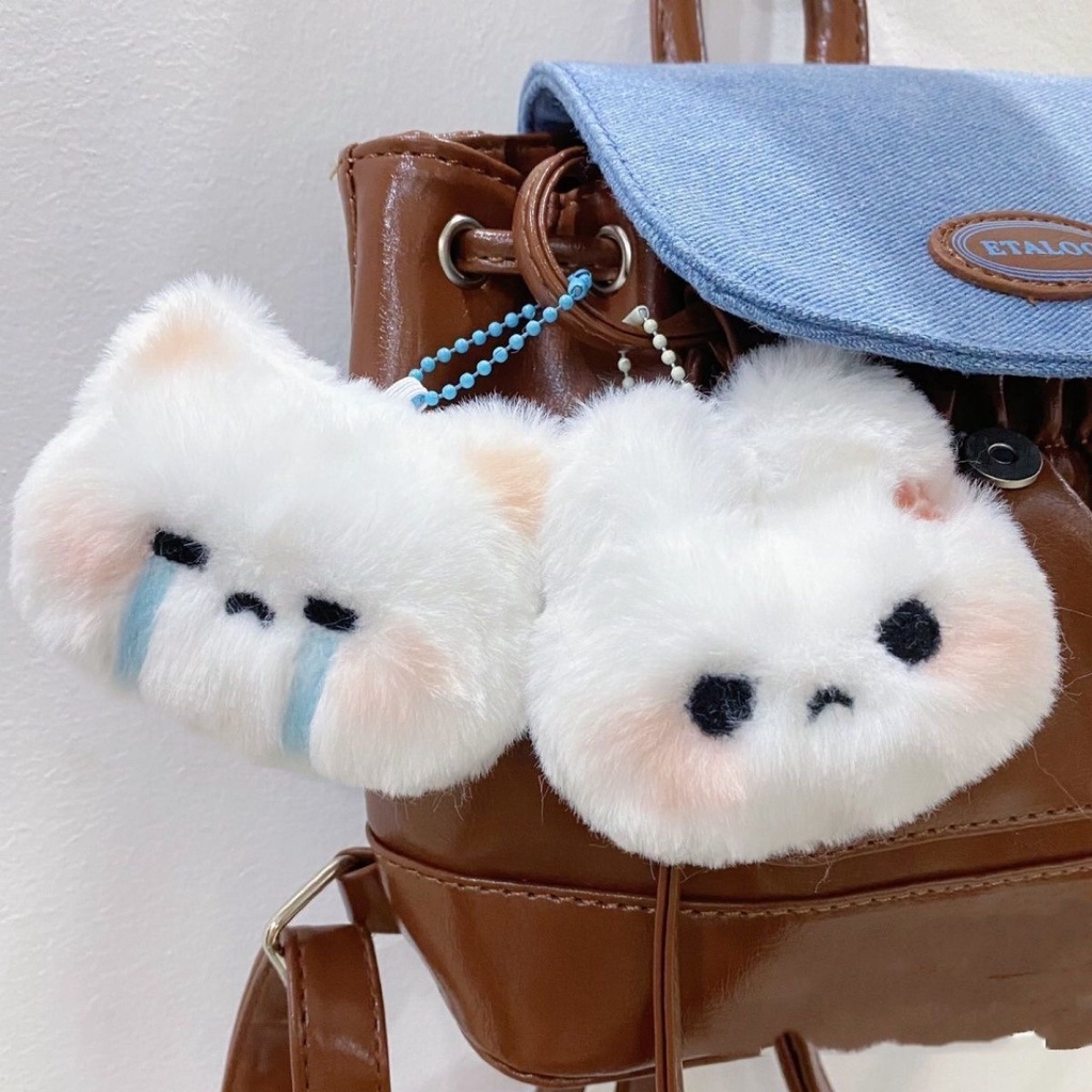 Cute Angry Crying Rabbit Keychain Plush Doll Toy Bag Pendant Schoolbag ...