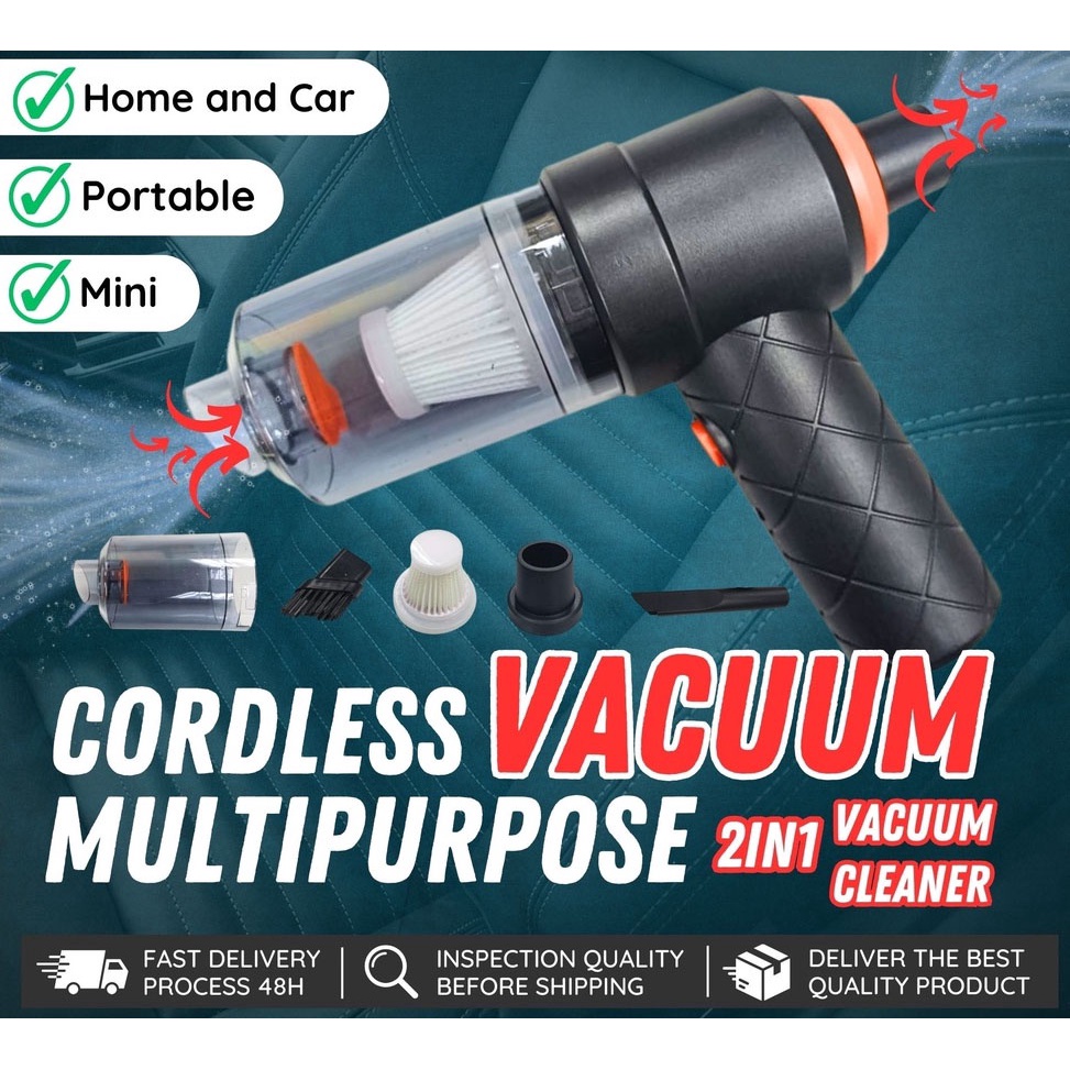 Vacuum Cordless Multipurpose 2in1 Vacumm Cleaner Home Car Portable Mini