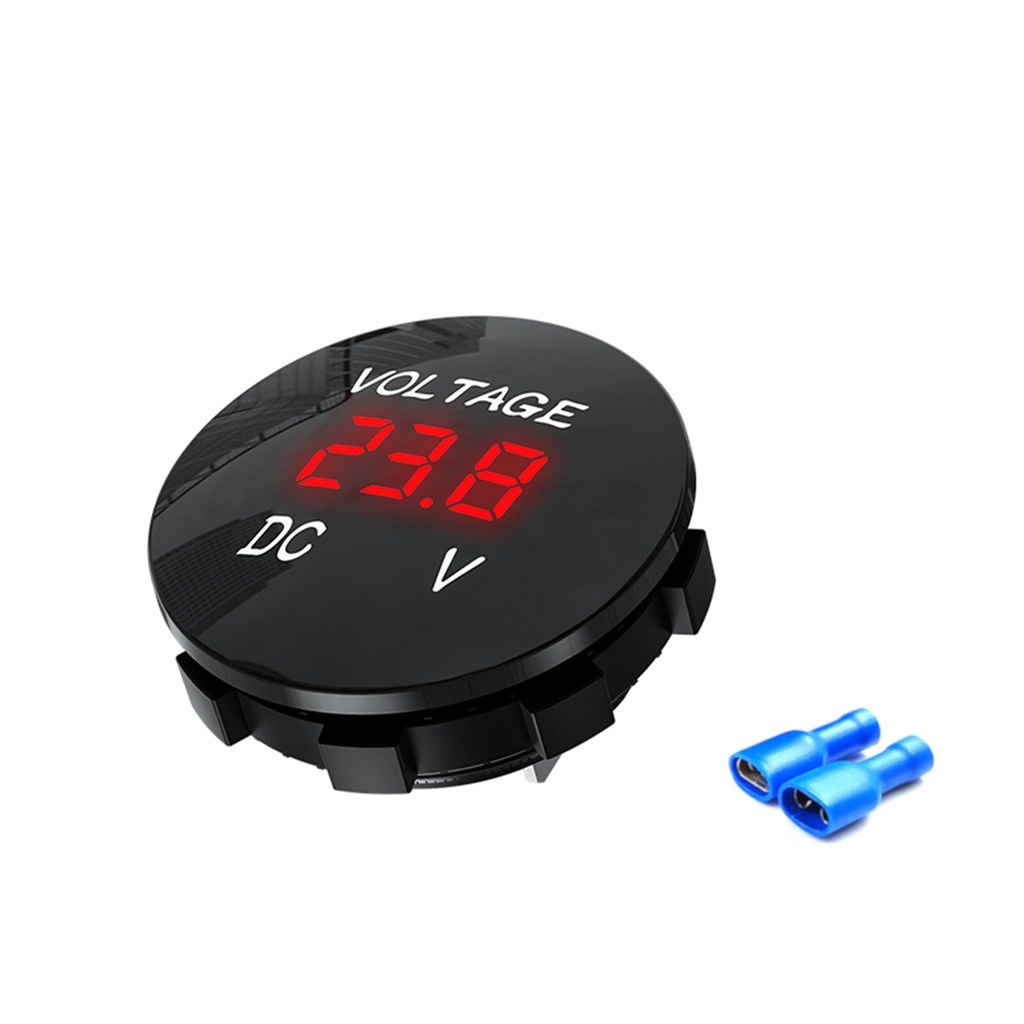 Pt> LED Voltage Meter Panel Digital Voltmeter DC 12V 24V Waterproof ...