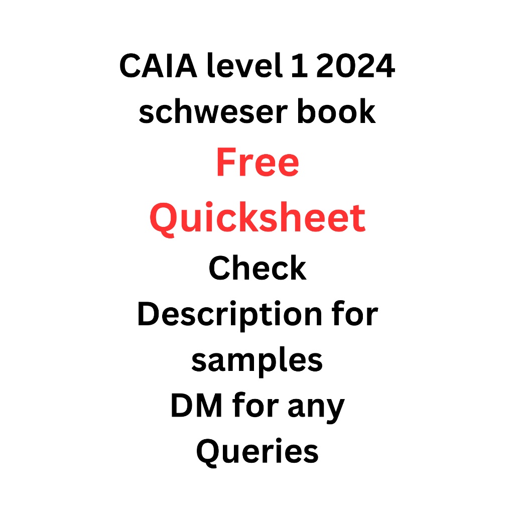 CAIA level 1 2024 schweser books (Free Quicksheet) Shopee Malaysia
