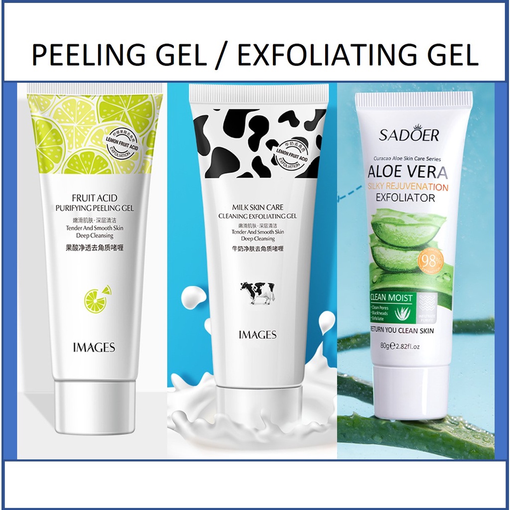 LEMON / MILK / ALOE VERA Peeling Gel Exfoliating Gel Facial Scrub / Gel