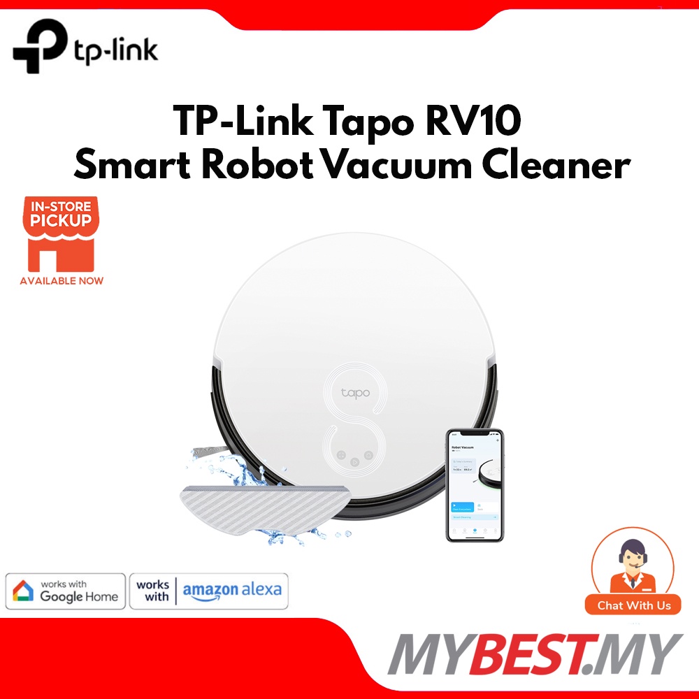 TPLink Tapo RV10 Smart Robot Vacuum Cleaner & Wet/Dry 2 in 1 Mopping