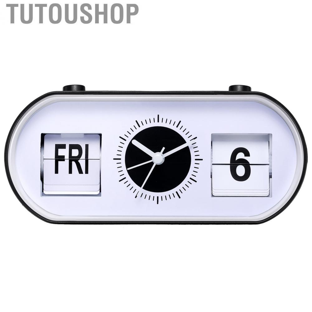 Home Desktop Alarm Clock Manual Flip Decorative Calendar