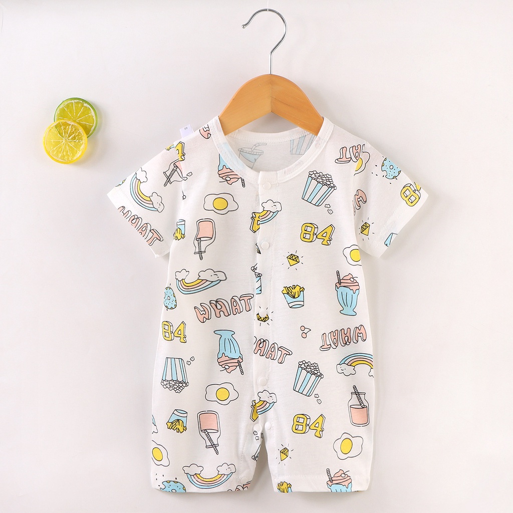 [M'sia Stock]👶0-18mths👶 Romper with Mid Button Newborn Jumpsuits One ...