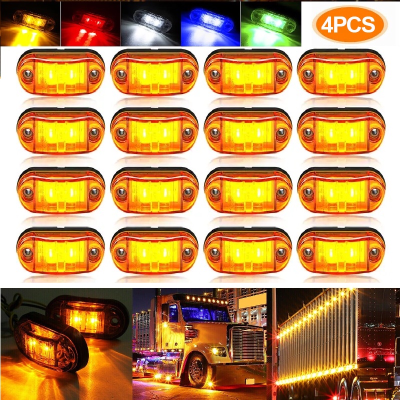 New Design 4pcs LED Warning Light Truck Side Marker Lights Turn Signal ...