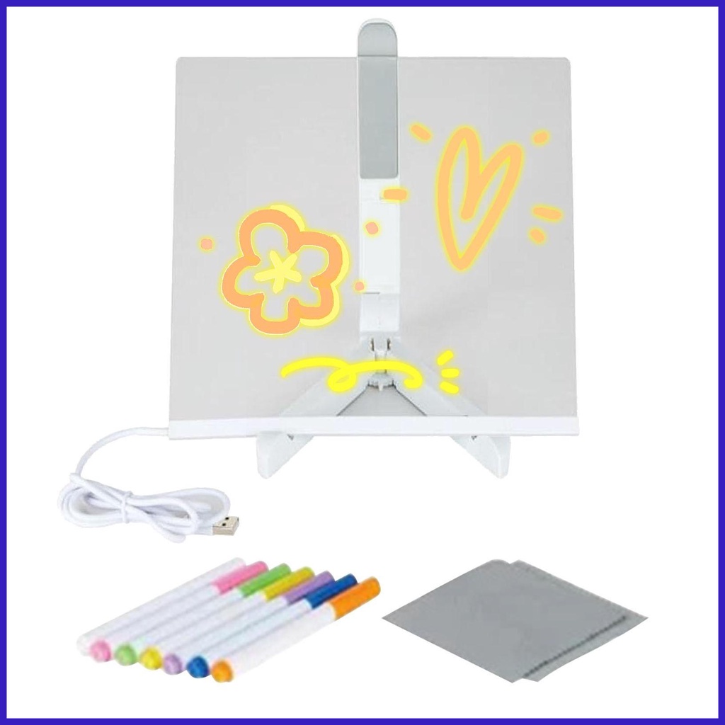 Acrylic Memo Tablet Light up Desktop Whiteboard Bedside Lamp Notepad ...