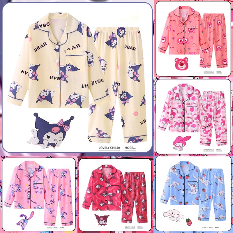 Kuromi Pajama For Kids And Girls Lotso Cinnamoroll Summer Sleepwear ...