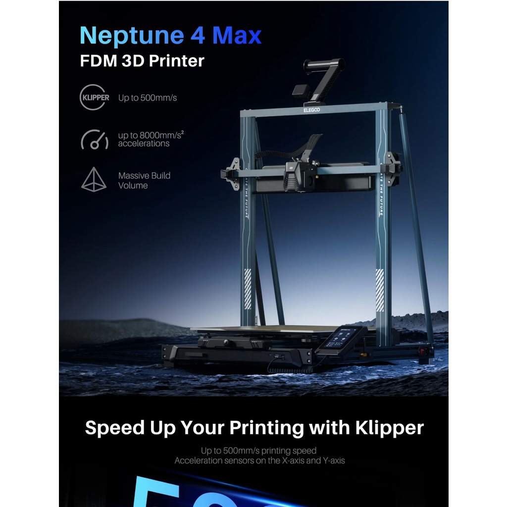 Elegoo Neptune 4 Pro / Plus / Max 500mm/s High Speed Printing with Auto Bed Leveling Semi DIY 3D