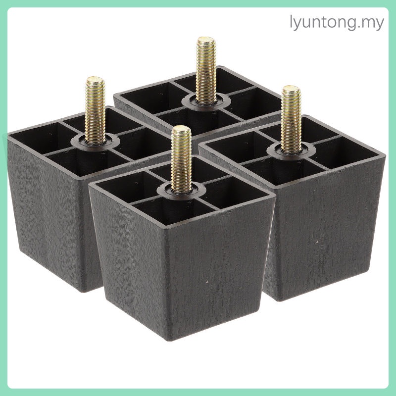 Rubber Plastic Sofa Legs 4 Pcs Desk Square Table Couch Feet Replacement
