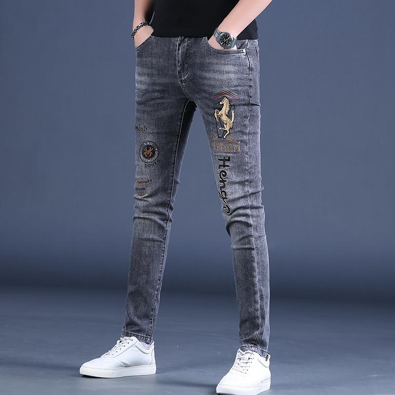 Poni Men's Embroidered Jeans Fashion Spring Autumn Brand Fashion Men's ...