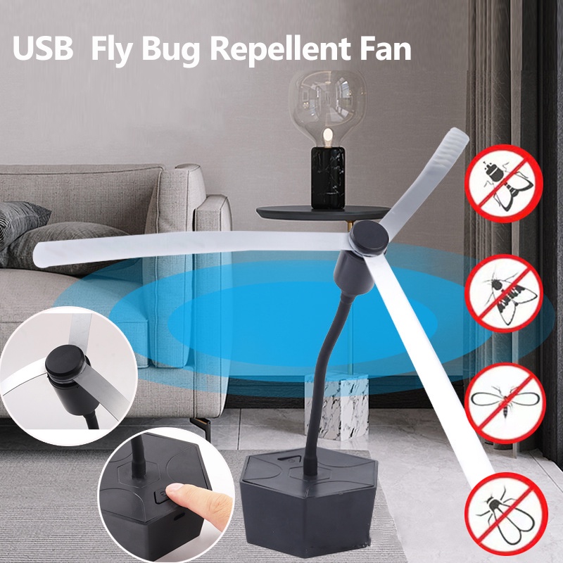 USB Fly Bug Repellent Fan Battery Automatic Fan Mosquito Killer ...
