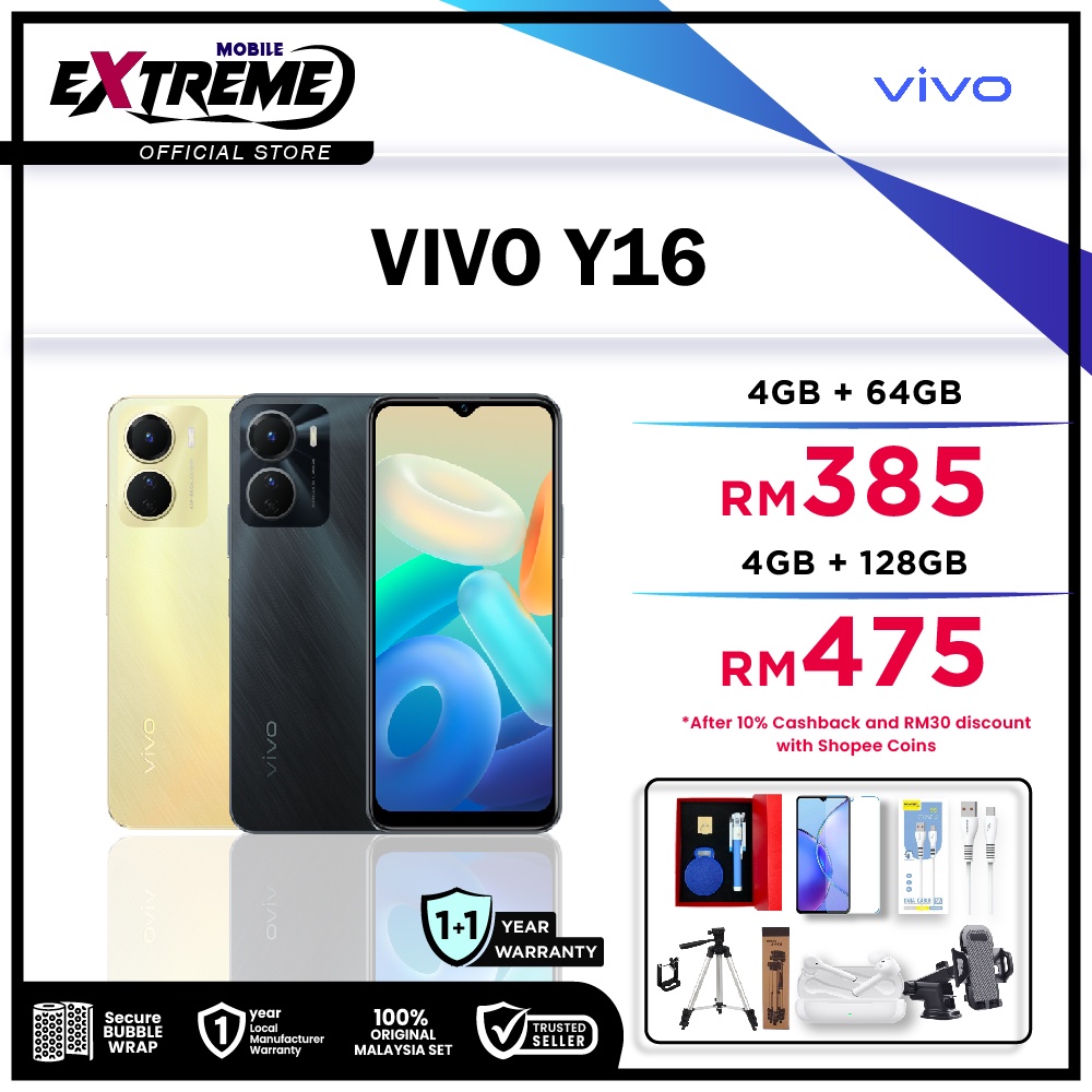 Vivo Y16 4gb64gb 4gb128gb Original Vivo Malaysia Shopee Malaysia