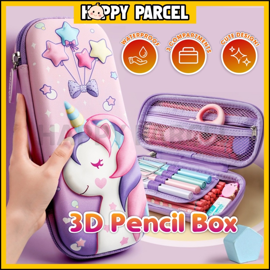 Cartoon 3D Pencil Box Waterproof Pencil Case Kotak Pensil Cartoon ...