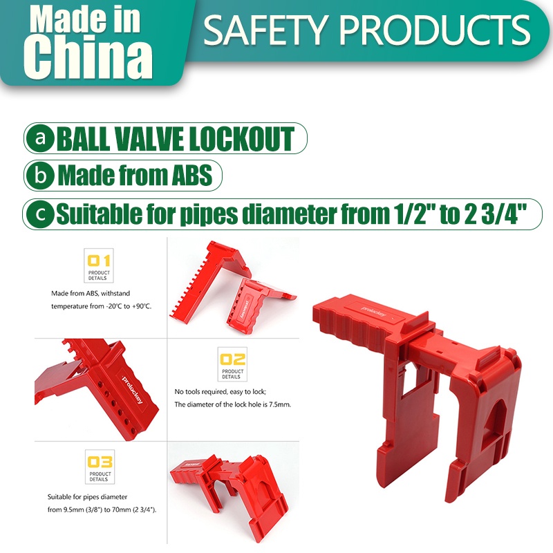 Loto-lockout [BALL VALVE LOCKOUT] Industrial Safety Adjustable BALL ...