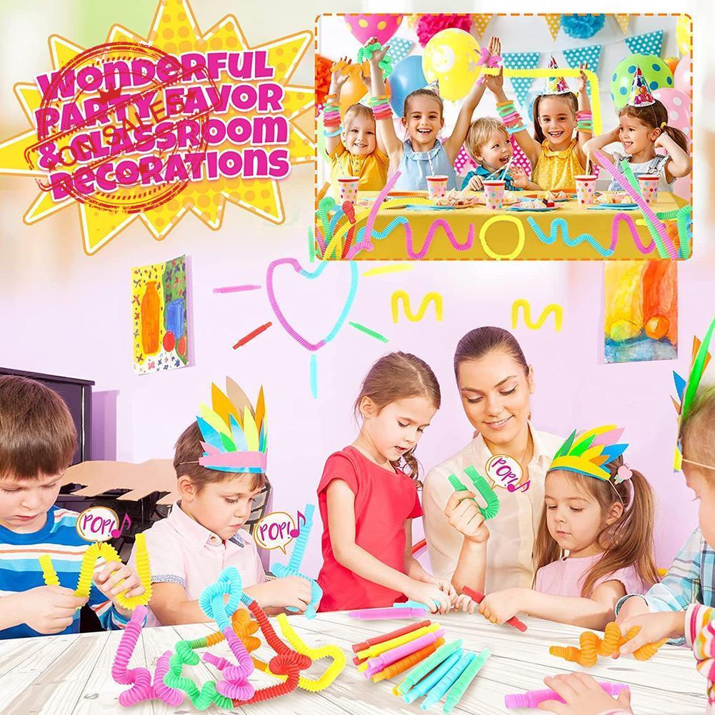 Colorful Plastic Pop Tube Coil Children'S Creative Funny Toy Folding